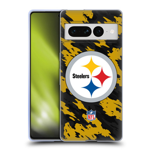 NFL Pittsburgh Steelers Logo Camou Soft Gel Case for Google Pixel 7 Pro