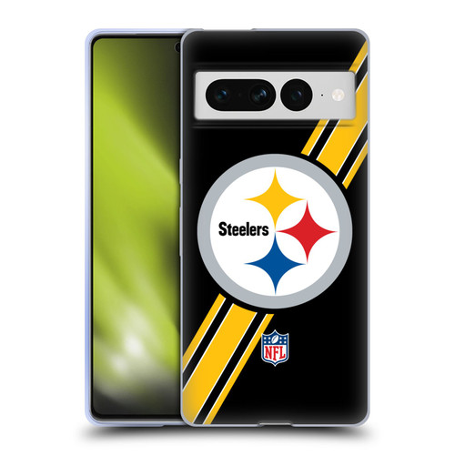 NFL Pittsburgh Steelers Logo Stripes Soft Gel Case for Google Pixel 7 Pro