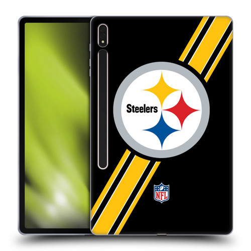 NFL Pittsburgh Steelers Logo Stripes Soft Gel Case for Samsung Galaxy Tab S8 Plus