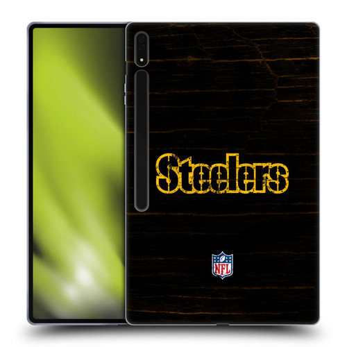 NFL Pittsburgh Steelers Logo Distressed Look Soft Gel Case for Samsung Galaxy Tab S8 Ultra