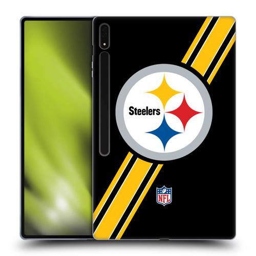 NFL Pittsburgh Steelers Logo Stripes Soft Gel Case for Samsung Galaxy Tab S8 Ultra