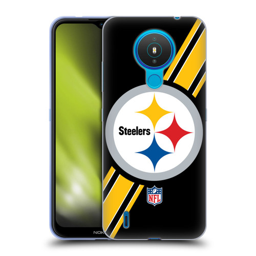 NFL Pittsburgh Steelers Logo Stripes Soft Gel Case for Nokia 1.4