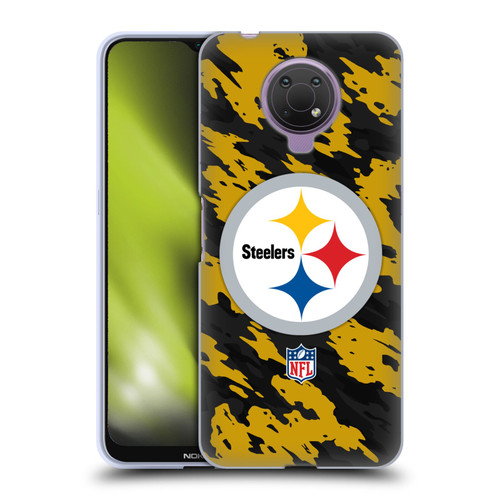 NFL Pittsburgh Steelers Logo Camou Soft Gel Case for Nokia G10