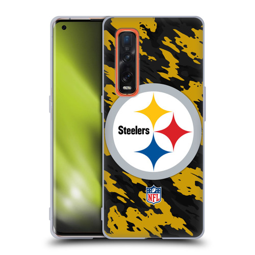 NFL Pittsburgh Steelers Logo Camou Soft Gel Case for OPPO Find X2 Pro 5G