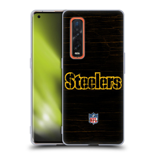 NFL Pittsburgh Steelers Logo Distressed Look Soft Gel Case for OPPO Find X2 Pro 5G