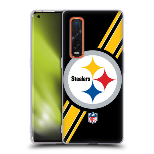 NFL Pittsburgh Steelers Logo Stripes Soft Gel Case for OPPO Find X2 Pro 5G