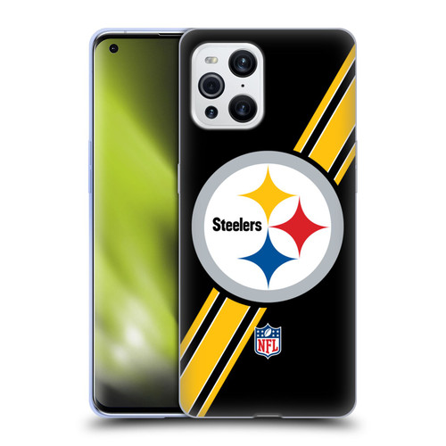 NFL Pittsburgh Steelers Logo Stripes Soft Gel Case for OPPO Find X3 / Pro