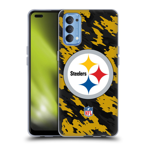 NFL Pittsburgh Steelers Logo Camou Soft Gel Case for OPPO Reno 4 5G