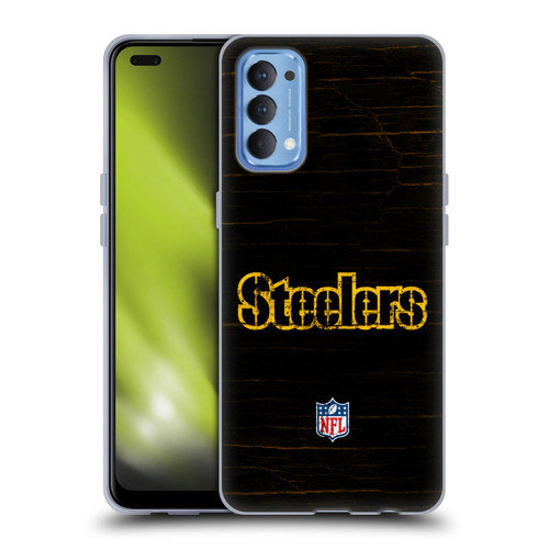 NFL Pittsburgh Steelers Logo Distressed Look Soft Gel Case for OPPO Reno 4 5G