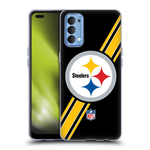 NFL Pittsburgh Steelers Logo Stripes Soft Gel Case for OPPO Reno 4 5G