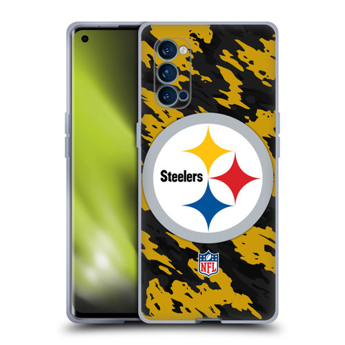 NFL Pittsburgh Steelers Logo Camou Soft Gel Case for OPPO Reno 4 Pro 5G