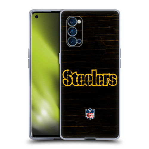 NFL Pittsburgh Steelers Logo Distressed Look Soft Gel Case for OPPO Reno 4 Pro 5G