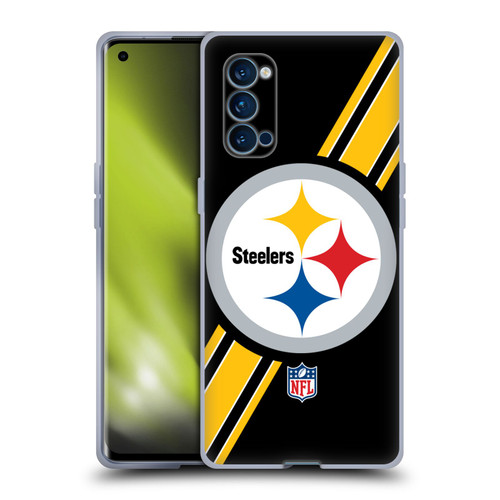NFL Pittsburgh Steelers Logo Stripes Soft Gel Case for OPPO Reno 4 Pro 5G