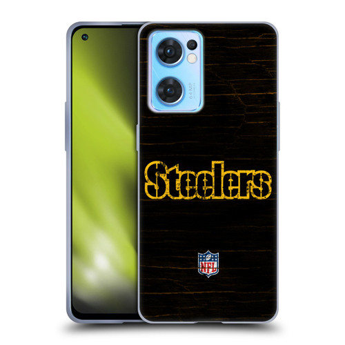 NFL Pittsburgh Steelers Logo Distressed Look Soft Gel Case for OPPO Reno7 5G / Find X5 Lite