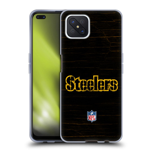 NFL Pittsburgh Steelers Logo Distressed Look Soft Gel Case for OPPO Reno4 Z 5G