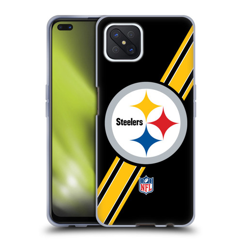 NFL Pittsburgh Steelers Logo Stripes Soft Gel Case for OPPO Reno4 Z 5G