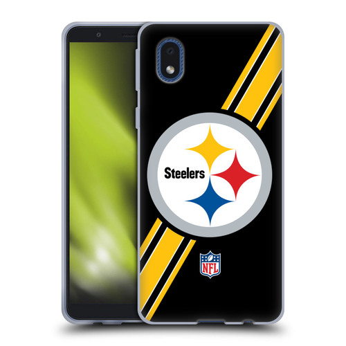 NFL Pittsburgh Steelers Logo Stripes Soft Gel Case for Samsung Galaxy A01 Core (2020)