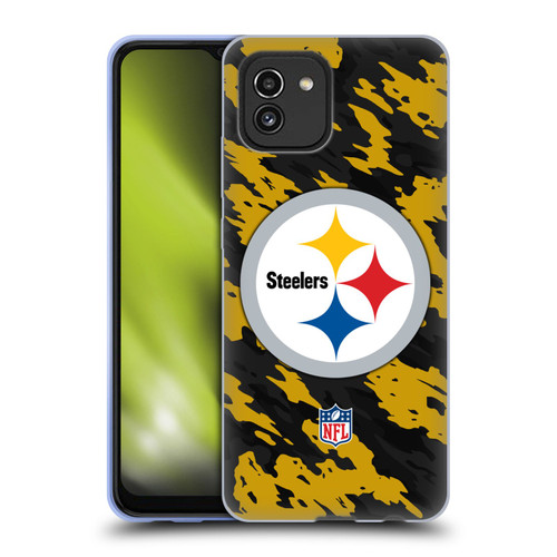 NFL Pittsburgh Steelers Logo Camou Soft Gel Case for Samsung Galaxy A03 (2021)