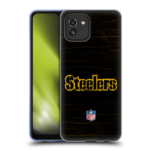 NFL Pittsburgh Steelers Logo Distressed Look Soft Gel Case for Samsung Galaxy A03 (2021)