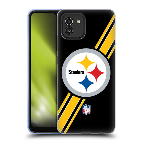 NFL Pittsburgh Steelers Logo Stripes Soft Gel Case for Samsung Galaxy A03 (2021)