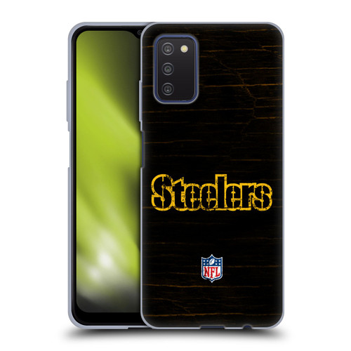 NFL Pittsburgh Steelers Logo Distressed Look Soft Gel Case for Samsung Galaxy A03s (2021)