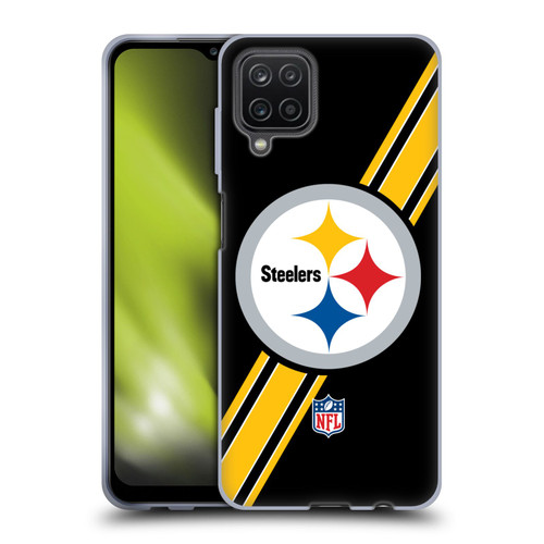 NFL Pittsburgh Steelers Logo Stripes Soft Gel Case for Samsung Galaxy A12 (2020)