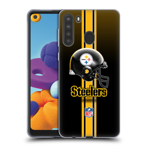 NFL Pittsburgh Steelers Logo Helmet Soft Gel Case for Samsung Galaxy A21 (2020)