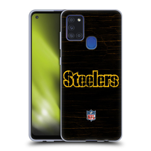 NFL Pittsburgh Steelers Logo Distressed Look Soft Gel Case for Samsung Galaxy A21s (2020)