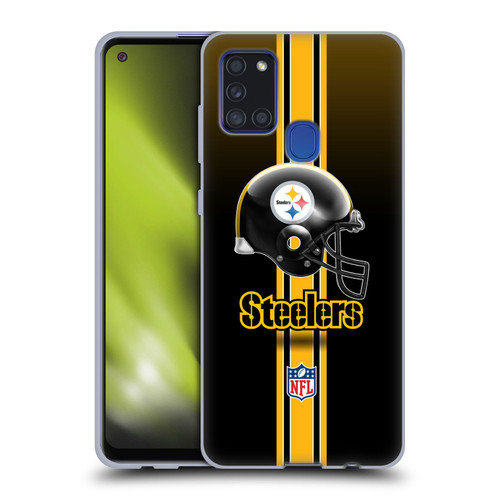 NFL Pittsburgh Steelers Logo Helmet Soft Gel Case for Samsung Galaxy A21s (2020)