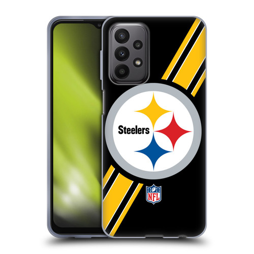 NFL Pittsburgh Steelers Logo Stripes Soft Gel Case for Samsung Galaxy A23 / 5G (2022)