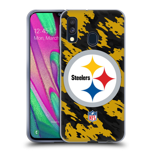 NFL Pittsburgh Steelers Logo Camou Soft Gel Case for Samsung Galaxy A40 (2019)
