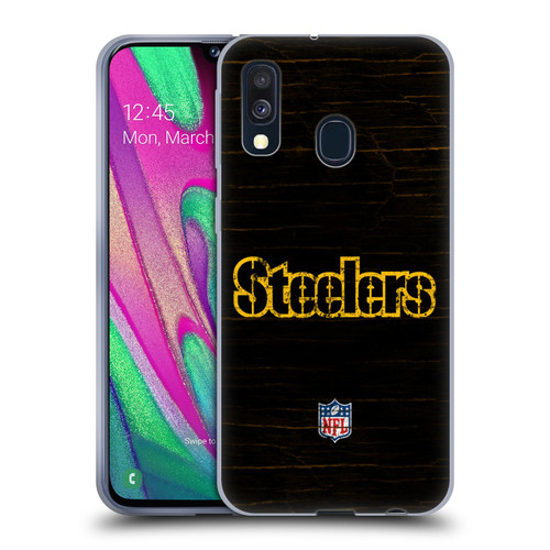 NFL Pittsburgh Steelers Logo Distressed Look Soft Gel Case for Samsung Galaxy A40 (2019)