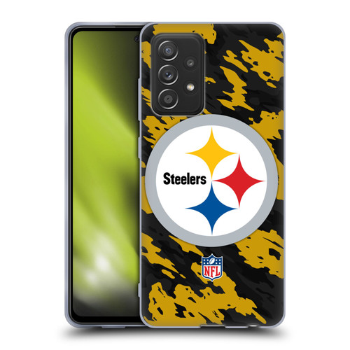 NFL Pittsburgh Steelers Logo Camou Soft Gel Case for Samsung Galaxy A52 / A52s / 5G (2021)
