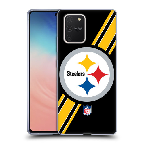 NFL Pittsburgh Steelers Logo Stripes Soft Gel Case for Samsung Galaxy S10 Lite