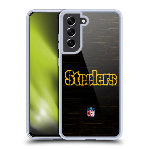 NFL Pittsburgh Steelers Logo Distressed Look Soft Gel Case for Samsung Galaxy S21 FE 5G
