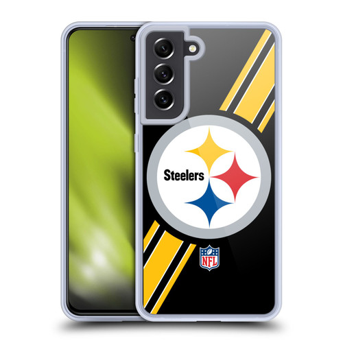 NFL Pittsburgh Steelers Logo Stripes Soft Gel Case for Samsung Galaxy S21 FE 5G