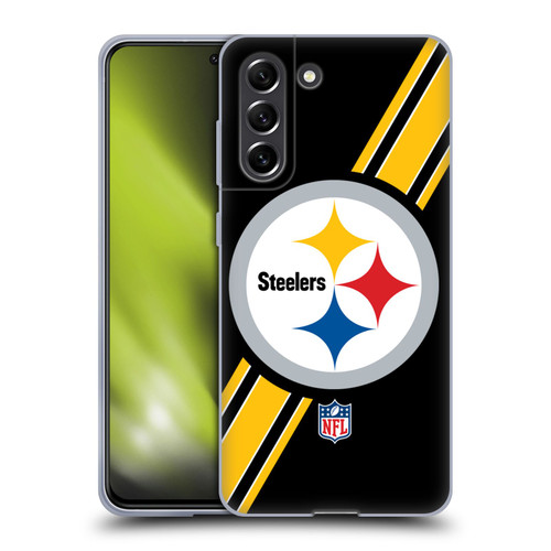 NFL Pittsburgh Steelers Logo Stripes Soft Gel Case for Samsung Galaxy S21 FE 5G