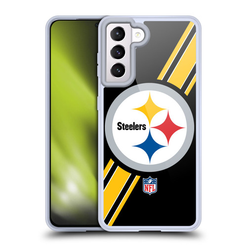 NFL Pittsburgh Steelers Logo Stripes Soft Gel Case for Samsung Galaxy S21 5G