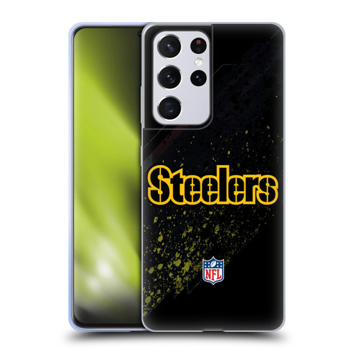 NFL Pittsburgh Steelers Logo Blur Soft Gel Case for Samsung Galaxy S21 Ultra 5G