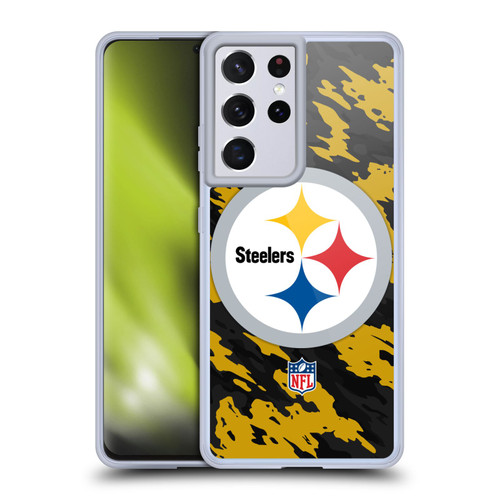 NFL Pittsburgh Steelers Logo Camou Soft Gel Case for Samsung Galaxy S21 Ultra 5G