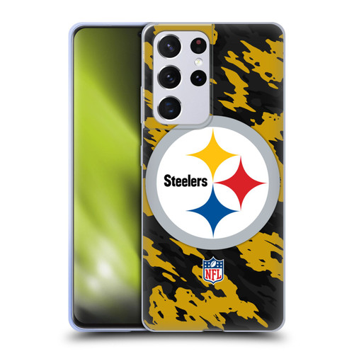 NFL Pittsburgh Steelers Logo Camou Soft Gel Case for Samsung Galaxy S21 Ultra 5G