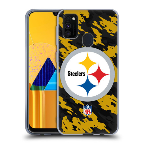 NFL Pittsburgh Steelers Logo Camou Soft Gel Case for Samsung Galaxy M30s (2019)/M21 (2020)
