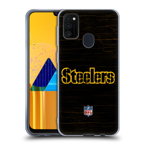 NFL Pittsburgh Steelers Logo Distressed Look Soft Gel Case for Samsung Galaxy M30s (2019)/M21 (2020)