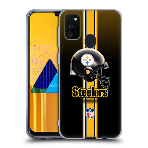 NFL Pittsburgh Steelers Logo Helmet Soft Gel Case for Samsung Galaxy M30s (2019)/M21 (2020)