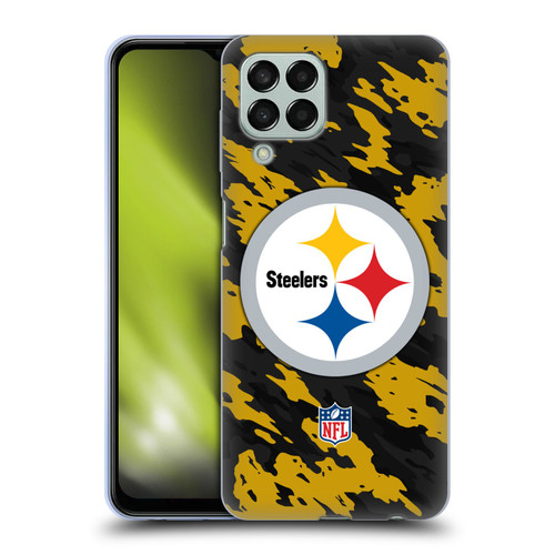NFL Pittsburgh Steelers Logo Camou Soft Gel Case for Samsung Galaxy M33 (2022)