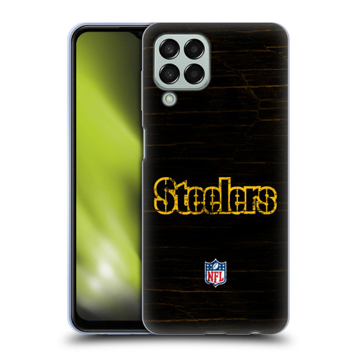 NFL Pittsburgh Steelers Logo Distressed Look Soft Gel Case for Samsung Galaxy M33 (2022)