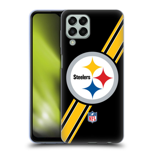 NFL Pittsburgh Steelers Logo Stripes Soft Gel Case for Samsung Galaxy M33 (2022)