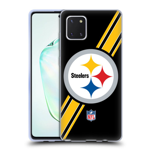 NFL Pittsburgh Steelers Logo Stripes Soft Gel Case for Samsung Galaxy Note10 Lite