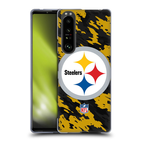 NFL Pittsburgh Steelers Logo Camou Soft Gel Case for Sony Xperia 1 III