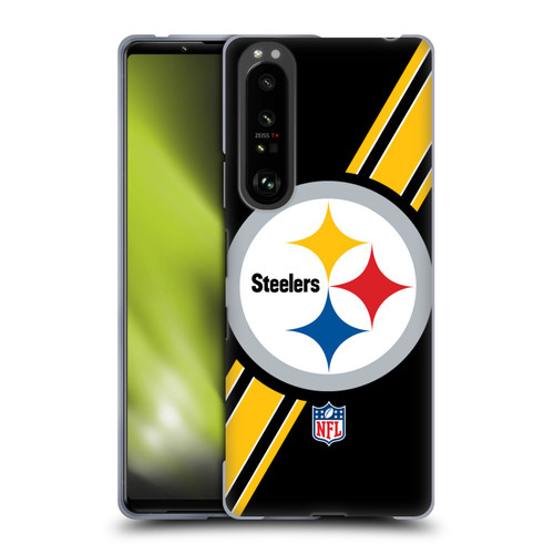 NFL Pittsburgh Steelers Logo Stripes Soft Gel Case for Sony Xperia 1 III